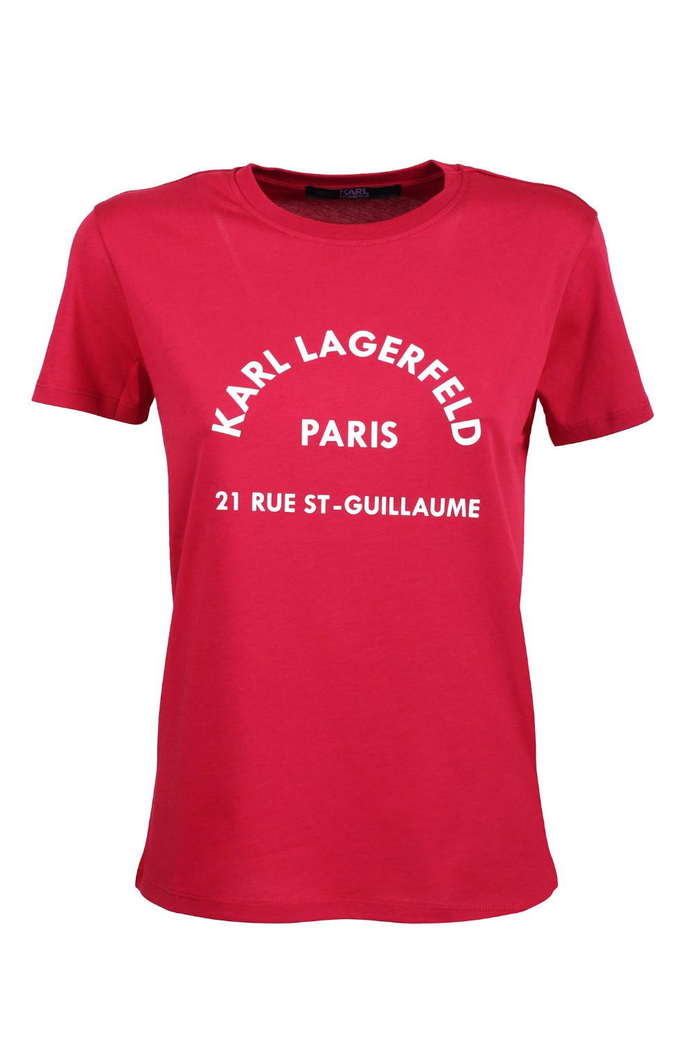 shop KARL LAGERFELD  T-shirt: Karl Lagerfeld t-shirt con indirizzo KL.
Girocollo.
Maniche corte.
Dettaglio stampa sul petto.
Vestibilità regolare.
Composizione: 100% cotone.. 29KW1730-RUMBA RED number 7850464
